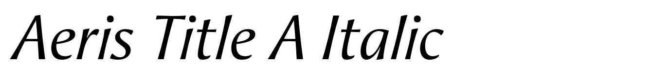 Aeris Title A Italic